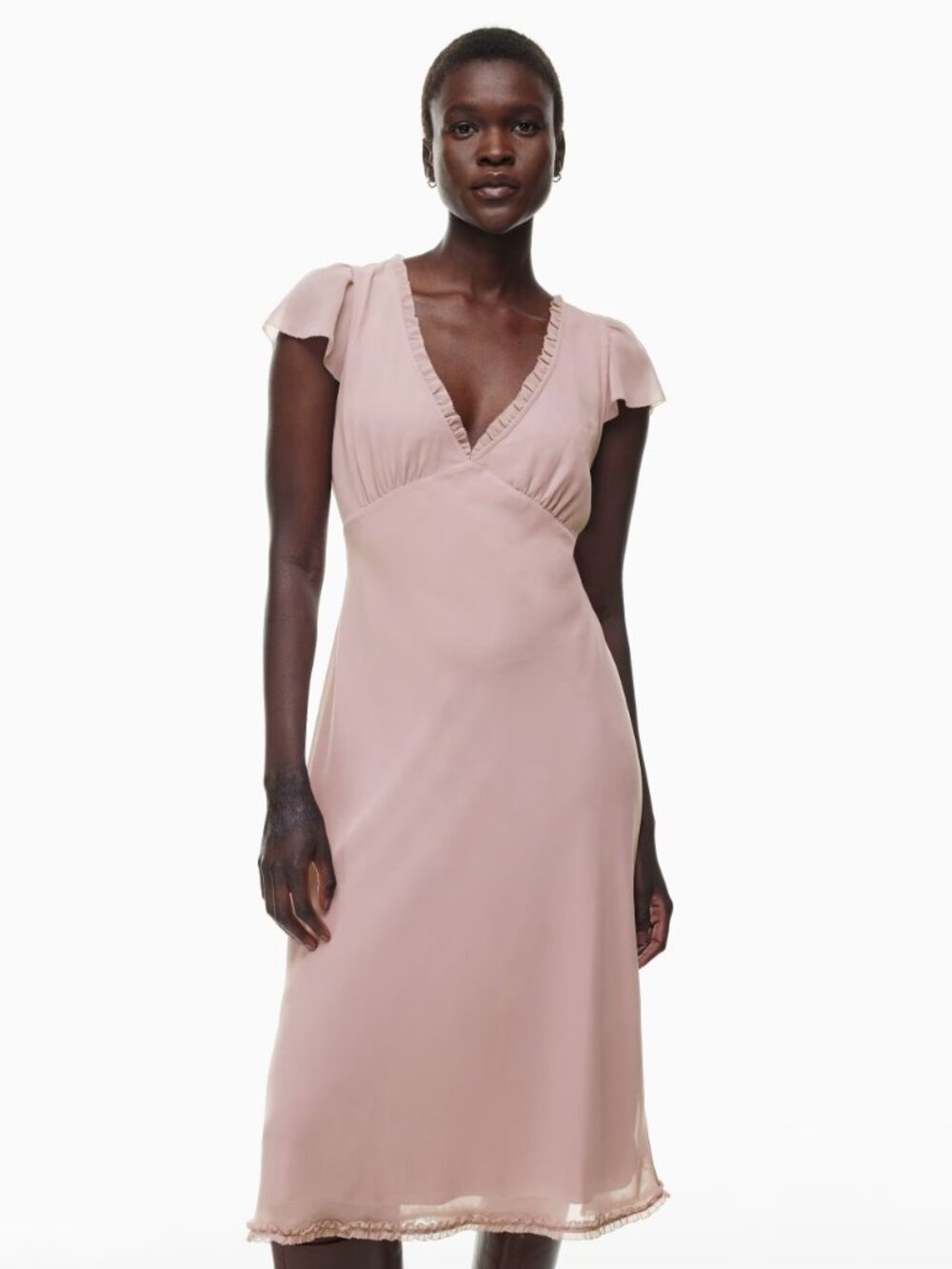 Aritzia Wilfred Camelot Dress Cap-sleeve chiffon midi S NWT Claremont